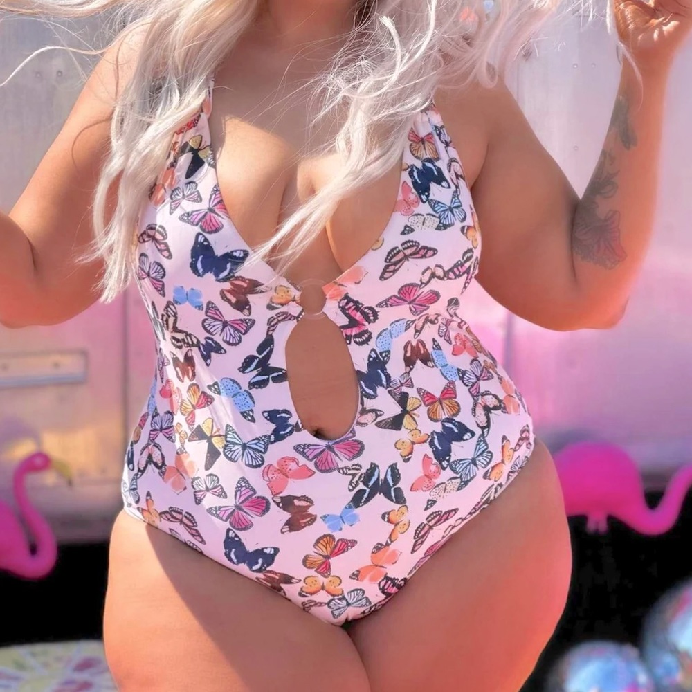 Southern fried chics Butterfly Swim One-Piece - Size: 2XL (14/16)